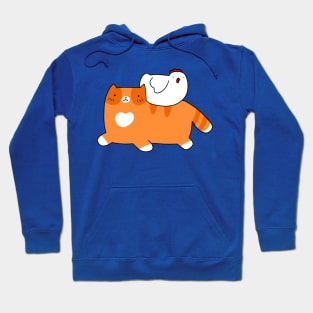 Orange Tabby and Chicken Hoodie